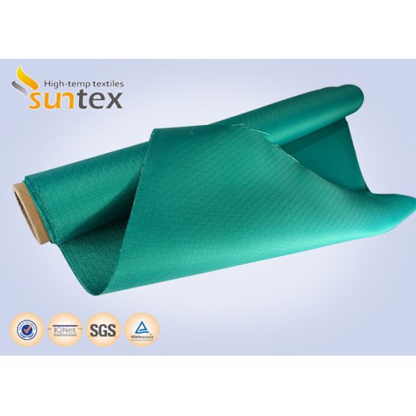 Quality Green High Temp Fiberglass Fire Curtain Fabric Cloth For Building Fire Control System wholesale