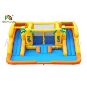 Cheap Yellow Blue Plato PVC Tarpaulin Blow Up Water Slide With Bouncer For Amusement for sale