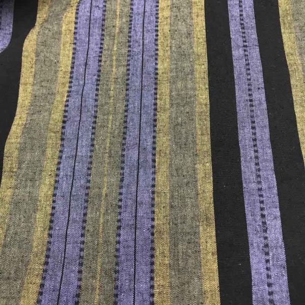 Plain Cotton Linen Blend Woven Yarn Dyed Stripe Fabric 140gsm Organic