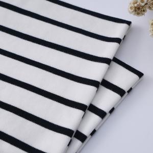 Smooth Soft Double Knit Fabric Breathable Stretch Striped Shirt Material