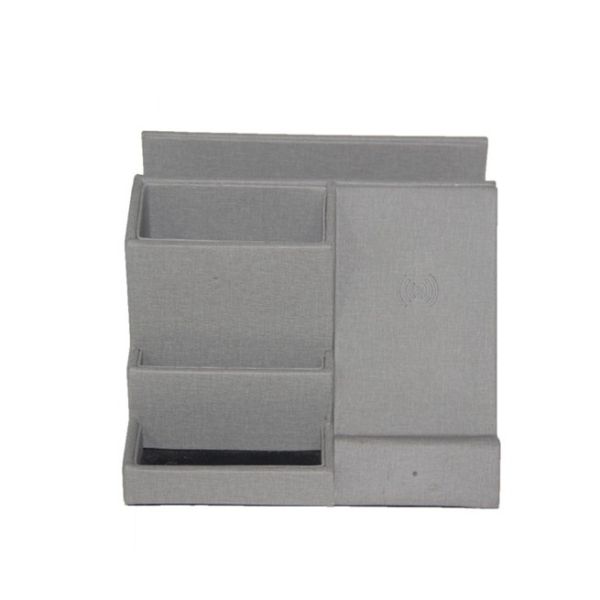 Quality Wireless Rechargeable 10w Leather Pen Holder Multifunctional 3Layer Box wholesale