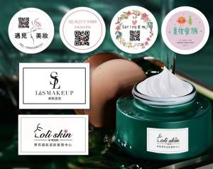 Cheap Custom Cosmetic Jar Labels Container Coated Paper PS Version Printing for sale