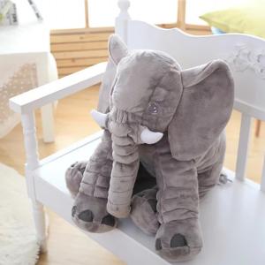 Lovely Stuffed Elephant Plush Pillow Custom Color With Cotton Blanket