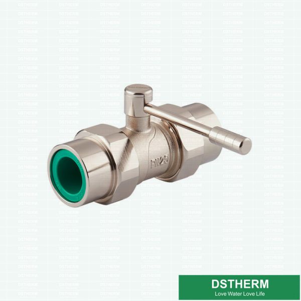 Sanitary PN25 20mm/25mm/32mm Ppr Double Union Brass Ball Valve With Brass Union