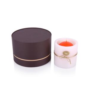 Customized Black Round Candle Boxes Matte Lamination UV Printing