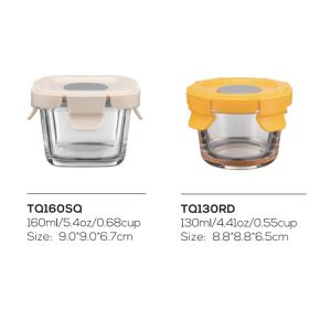 120ml 130ml 160ml Mini Glass Food Container and Baby Food Storage Container with