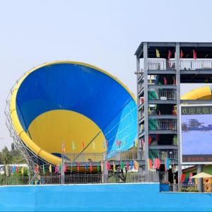 Fiberglass Super Tornado Water Slide 14.6m Platform Height Easy Maintenance for