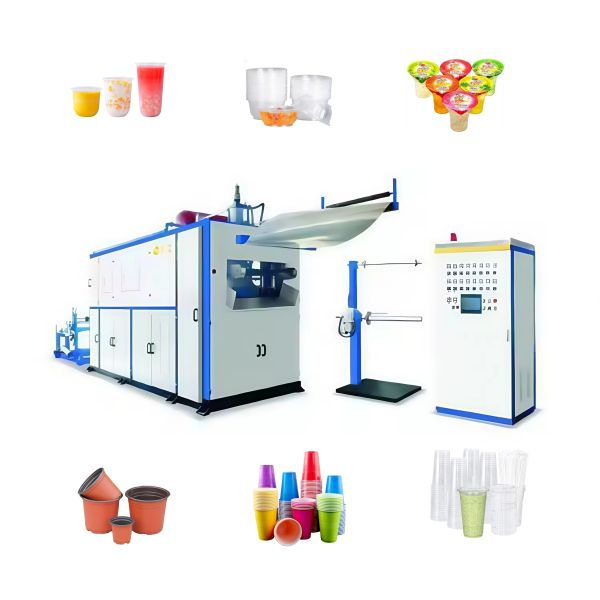 Quality 15KW Fully Automatic Plastic Cup Making Machine with 450X750mm Forming Area and 30Module/minute Efficiency wholesale