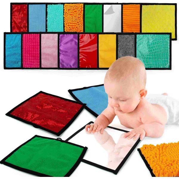 Quality Sensory Toys for Autism 16 Mats of Different Colors and Textures for Autistic Children Kids Baby Toddler Fidgeting Activity wholesale