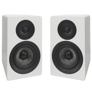 2 Way Stereo Passive Bookshelf Speakers With Bass Port Wooden Home Theater