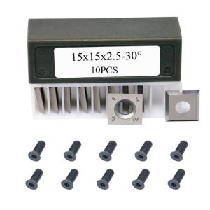 OEM ODM Tungsten Carbide Woodworking Tools 15x15x2.5-30° Square Carbide Inserts