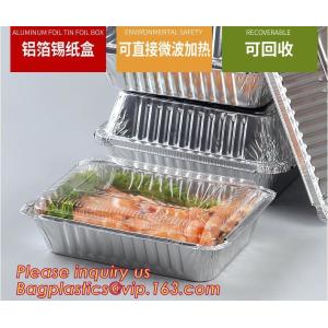 Food grade aluminium foil container/ carryout lunch box/tray with Cardboard Lid