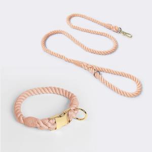 Multicolor Leash Collar Harness Set Walking Cotton Rope Training Dog Leash