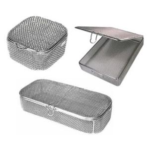 Fine Mesh Surgical Instrument Sterilization Containers Medical Basket / Tray