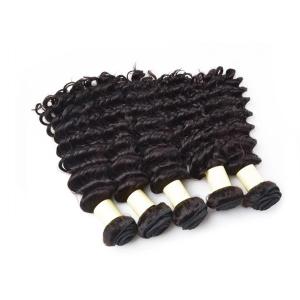 Cheap Deep Wave Remy Human Hair Extensions , Natural Color Virgin Mongolian Curly Hair for sale