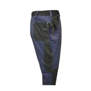 340 GSM 100% Cotton Black Contrast Navy Work Pants With Bellow Pockets Zipper