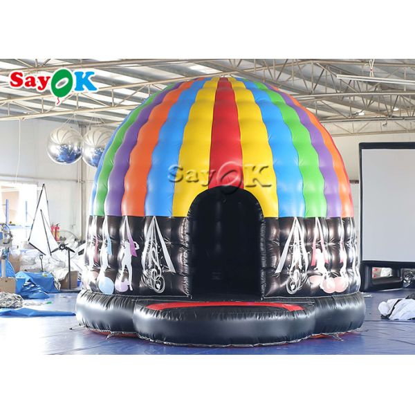 Voice Bounce Inflatable Tent 5x4x3.5mH Led Inflatable Disco Dome Tent For Music Dance Party Event