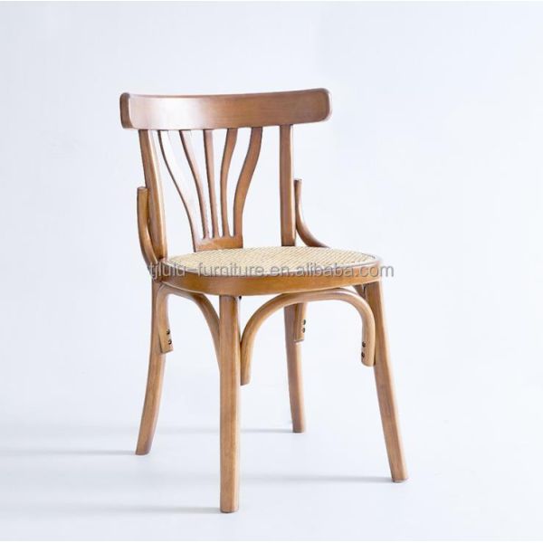 Solid Wood Stackable Nordic Design Rattan Seat Dining Chair