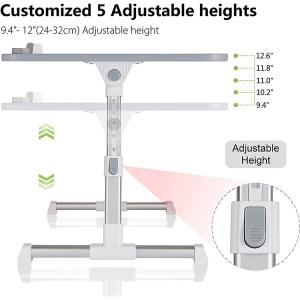 Adjustable Height Mini Student Study Table White Manual Foldable Desk for Modern