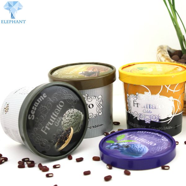 Quality Eco Friendly Ice Cream Paper Cup Bowl Shape Embossing Varnishing wholesale