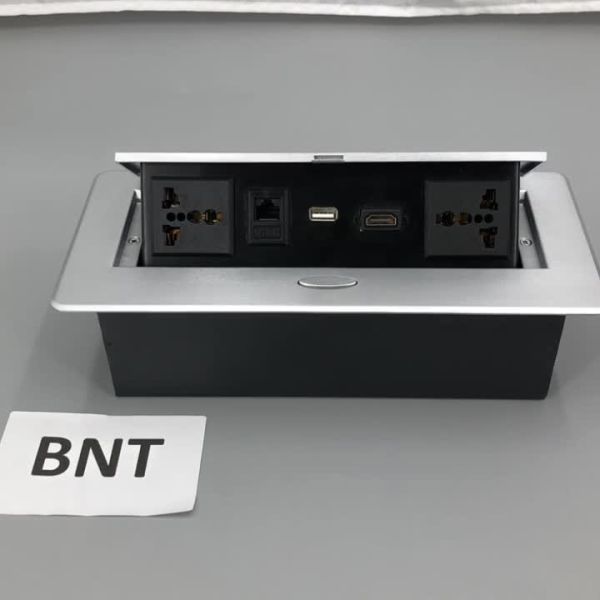 Office multimedia built in desk power data table socket box