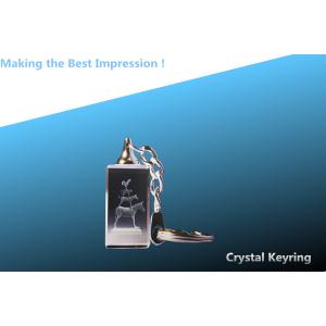 LED keychain/3D laser crystal keyring/crystal key ring/crystal rectangular key