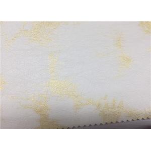 China Waterproof Sofa Leather Fabric Beige Printed 0.8 Mm Thickness No Fading on sale