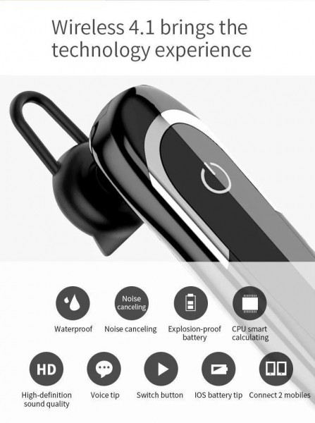 HD conversation intelligent noise cancelling Mobile Phone Single Ear Wireless