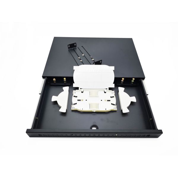 Sliding Drawer Type Fiber Optic Patch Panel 19 Inch Metal Material For Terminal