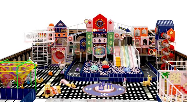 Customized High Indoor Playground With Varieties Of Slides And Soft Play Unique