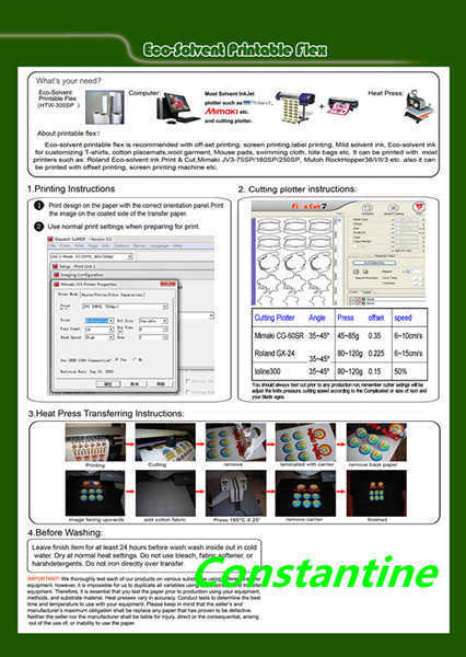 Ecosolvent printable flex 300gsm dark color transfer paper screen printing