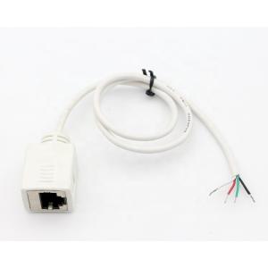 Customization White Female RJ45 Socket To Open Tinned Soldering 4 Wires Bare End