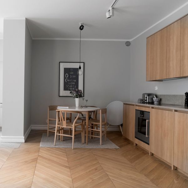 Modern Wood Pantry Storage Cabinet Matt Finish Wood Grain Timber Veneer Kitchen