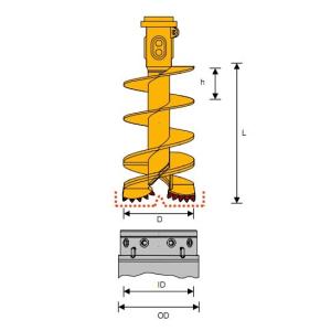 Double Start Double Flight Conical Rock Auger
