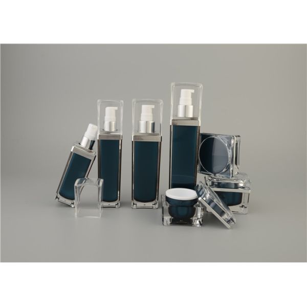 Quality China High Quality Skin Black Acrylic Lotion Pump Bottle For Skin Care Plastic Lotion Bottles Acrylic  Face Cream Jar wholesale