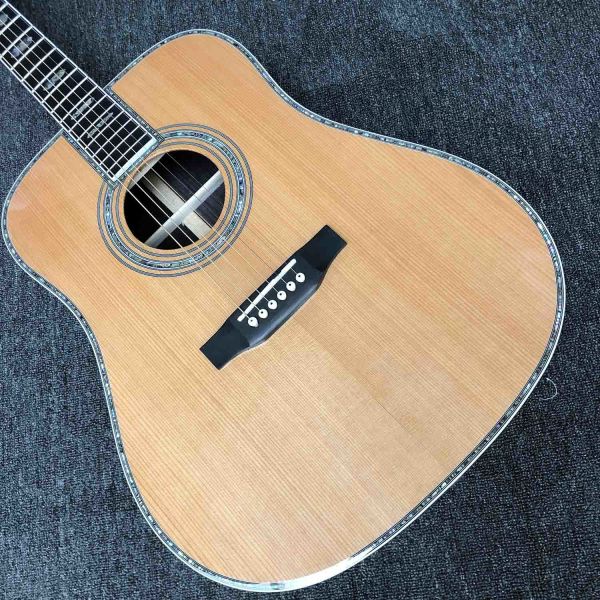Custom AAAA All Solid Cedar Wood Dreadnought 41" Professional Customized Acoustic Guitar with Tuner Made in Taiwan