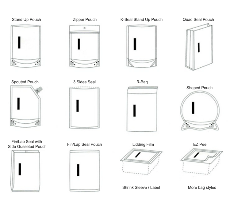Plastic Stand Up Customized Paper Bags