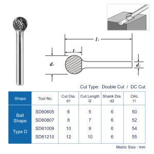 Customized Abrasive 1/8 2.35 Bur Bits Carbide Ball Shaped Burr Cemented Tungsten