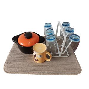 38X50cm Foldable Gray Dish Drying Mat Kitchen Countertop Pads