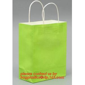 Recycle eco friendly Brown flat bottom shopping kraft paper bag With Paper