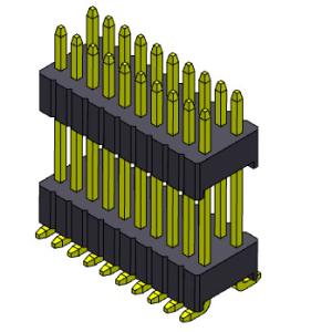 1.27*2.54mm Double Row Female Header Stack Straight SMT Type 2*3PIN To 2*40PIN