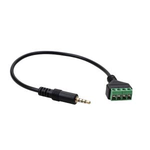 3.5mm 4-Pole Stereo Headphone Audio Male Plug to Screw Terminals Block Adapter