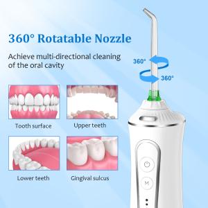 300ml IPX7 Waterproof Rechargeable Cordless Portable Water Flosser with 5