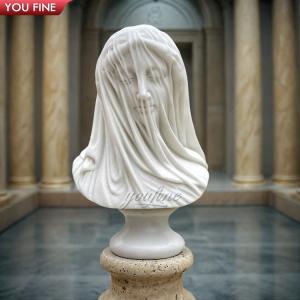 China Custom Marble Veiled Lady Bust Statues on sale