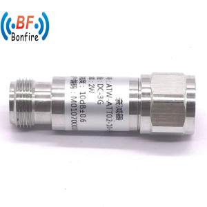 Cheap DC-3GHz 2W RF 6dB Coaxial Fixed Attenuator N Male to N Female Interface in N-M/out N-F for sale
