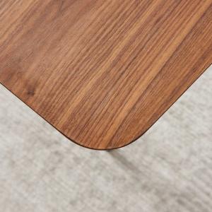 L55.125" H29.9" Wood Veneer Dining Table Iron Legs Simple Rectangular Dining