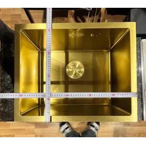 Customized Square Measure Stainless Steel Single Bowl Sink With Gold Finish