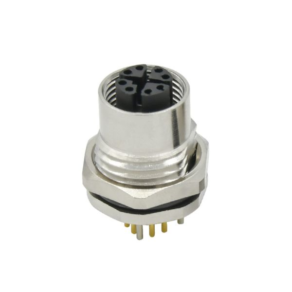 Quality Front PCB M12 Female Panel Mount Connector Waterproof Connector For Sensor wholesale
