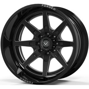 Customized Off Road Rims 24x12 and 24x14 Gloss Black Deep Lip 4x4 Wheels Rim