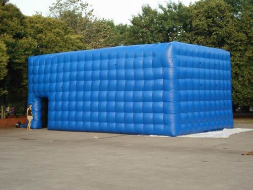 Quality double layer blue plaid inflatable tent for garden activity wholesale